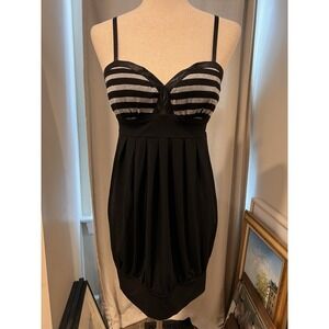 Guess Jeans‎ Women's Mini Dress Size M Black With Silver Stripes NWT Msrp $79
